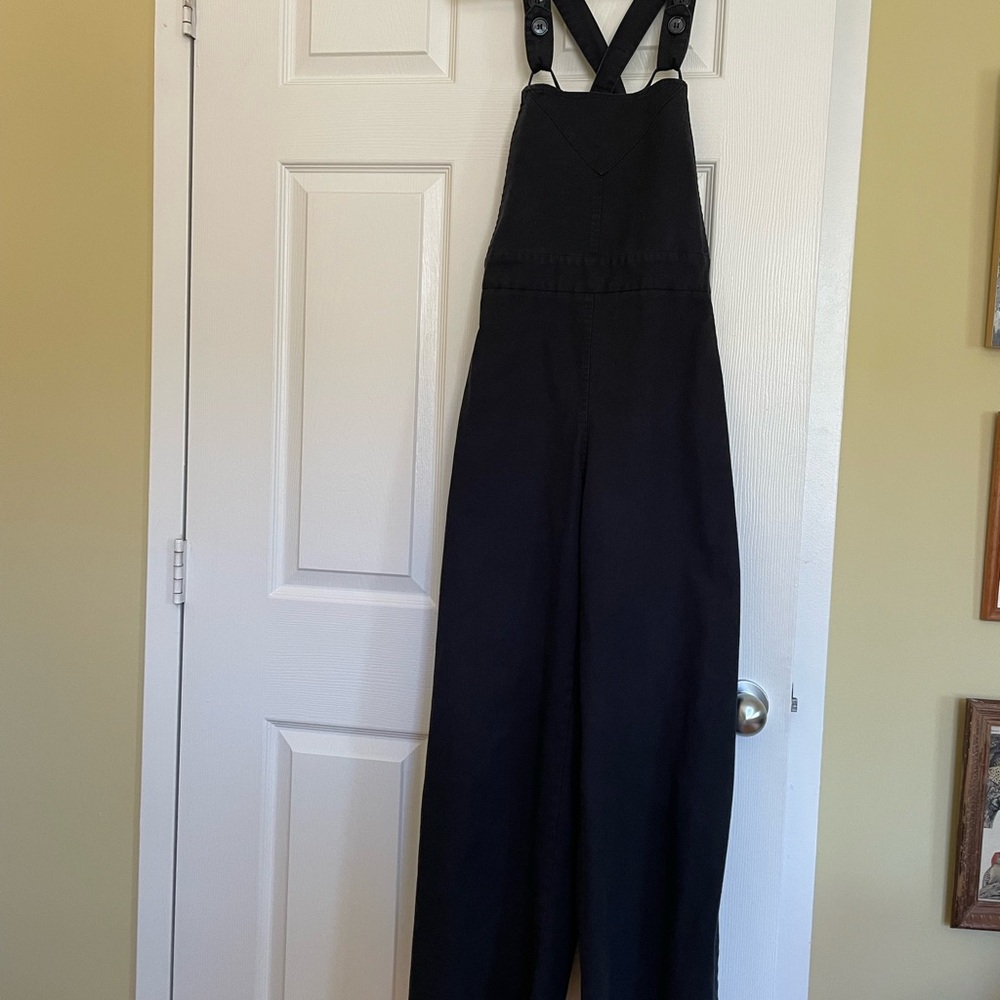 Loup Black Cotton-Blend Overalls